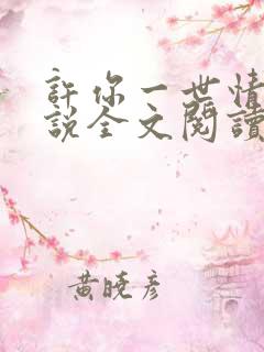 许你一世情深小说全文阅读