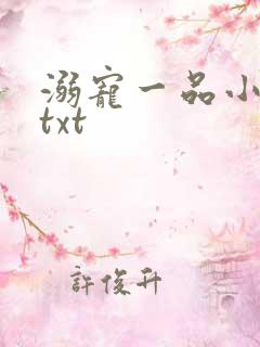 溺宠一品小狂妻txt
