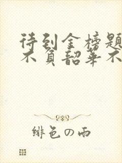 待到金榜题名时不负韶华不负卿