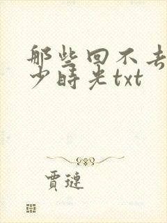 那些回不去的年少时光txt