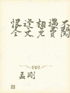 恨逢相遇不爱时全文免费阅读