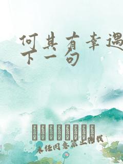 何其有幸遇到你下一句