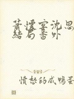 萧怀宴沈思芷大结局番外