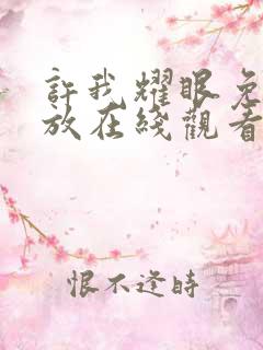 许我耀眼免费播放在线观看全集电视剧