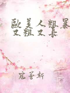 欧美人粗暴黑人又粗又长