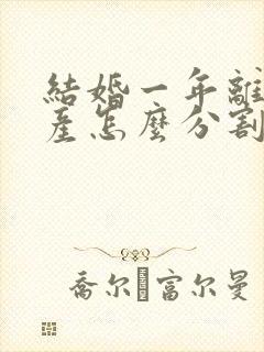 结婚一年离婚财产怎么分割