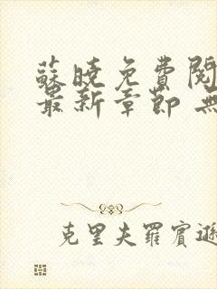 苏晓免费阅读 最新章节 无弹窗