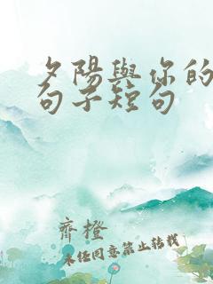 夕阳与你的唯美句子短句