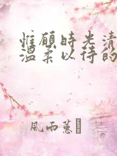 惟愿时光清浅,温柔以待的意思