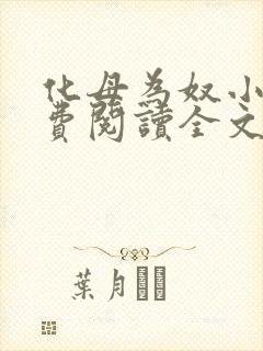 化母为奴小说免费阅读全文最新章节