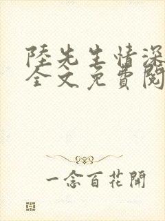 陆先生情深不负全文免费阅读