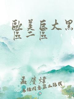 欧美巨大黑人一区二区