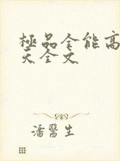 极品全能高手夏天全文