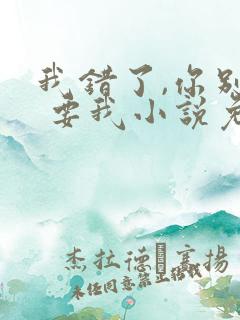 我错了,你别不 要我小说免费阅读