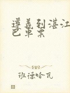 遵义到湛江的大巴车票