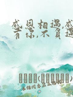 感恩相遇,感谢有你,不负遇见