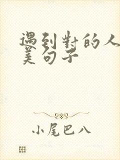 遇到对的人的唯美句子