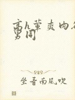 高h荤爽肉欲文男同