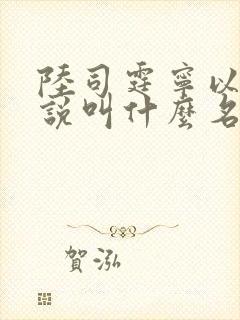 陆司霆宁以夏小说叫什么名字