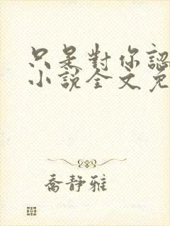 只是对你认了真小说全文免费阅读