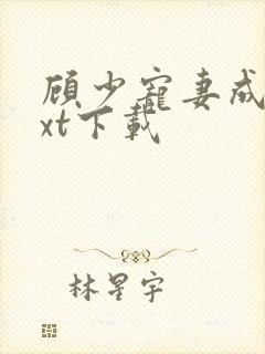 顾少宠妻成瘾txt下载