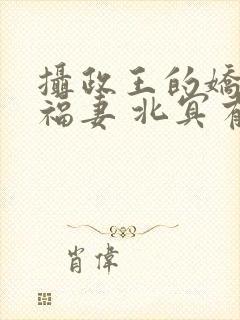 摄政王的娇宠小福妻 北冥有虞