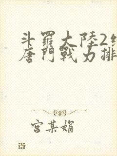 斗罗大陆2绝世唐门战力排名