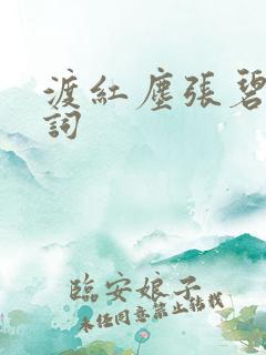 渡红尘张碧晨歌词