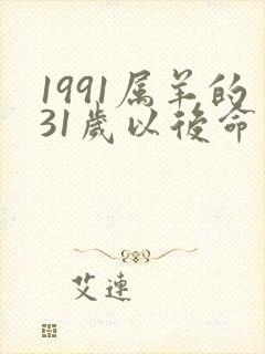 1991属羊的31岁以后命运