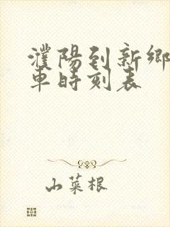 濮阳到新乡大巴车时刻表