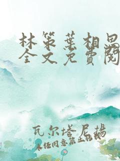 林策叶相思小说全文免费阅读