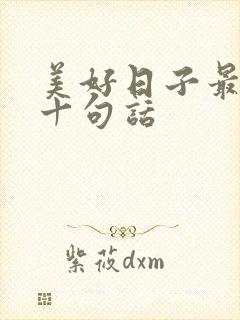 美好日子最经典十句话