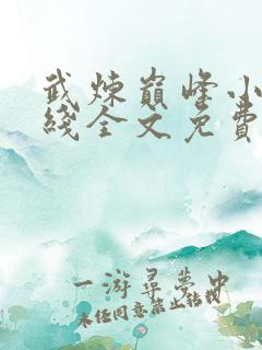 武炼巅峰小说在线全文免费阅读