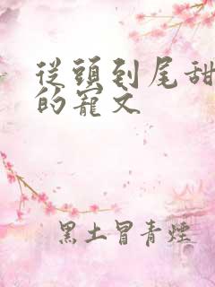 从头到尾甜到腻的宠文