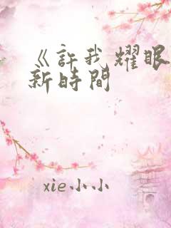 《许我耀眼》更新时间