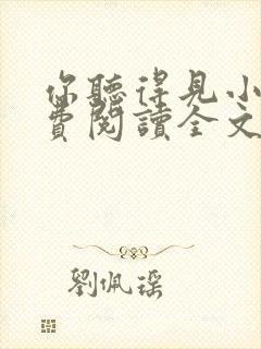 你听得见小说免费阅读全文无删减