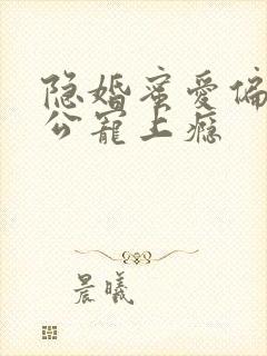 隐婚蜜爱偏执老公宠上瘾