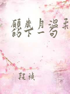 愿岁月温柔以待的下一句