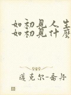 如初见人生若只如初见什么意思