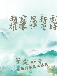 赵露思新剧许我耀眼什么时候播