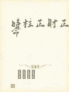 时柱正财正官男命