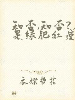 知否,知否?应是绿肥红瘦原著