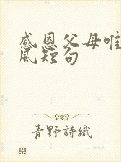 感恩父母唯美古风短句