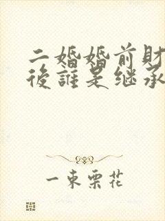 二婚婚前财产死后谁是继承人