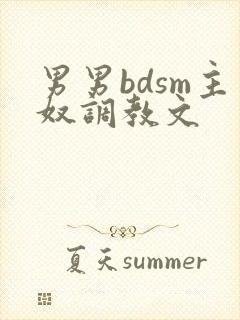 男男bdsm主奴调教文