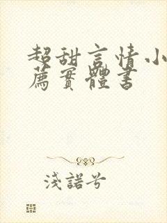 超甜言情小说推荐实体书