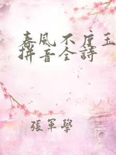 春风不度玉门关拼音全诗