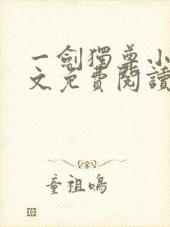 一剑独尊小说全文免费阅读无弹窗