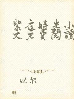 紫夜时光小说全文免费阅读最新章节