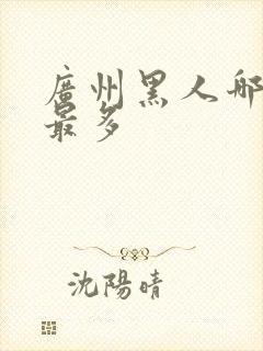 广州黑人哪个区最多